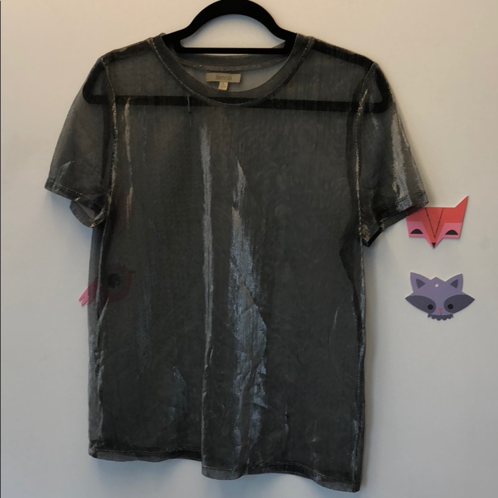 Sheer metallic top